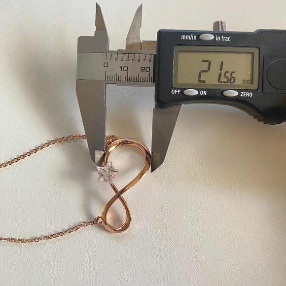 FAC Cubic Zirconia Star Infinity Rose Gold tone Necklace - Picture 6 of 7